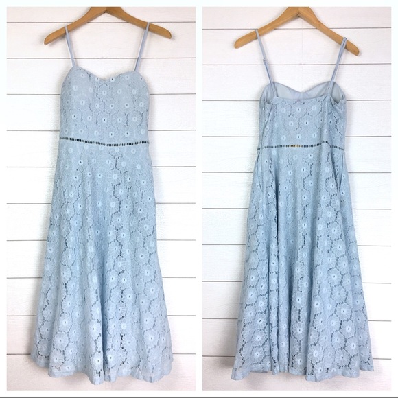 Alya Dresses & Skirts - NWT Francesca’s Alya Baby Blue Lace Midi Dress